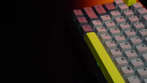 New computer keyboard with button Stock Footage 330339486