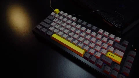 New computer keyboard with button Stock Footage 330339488