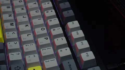 New computer keyboard with button Stock Footage 330339579