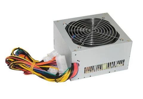 The new computer power supply isolated on white background The new compute... Stock Photos