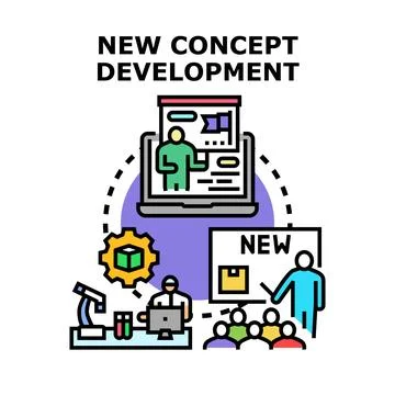 New concept development process for innovation and research Stock Illustration