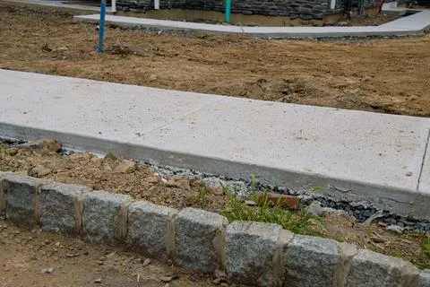 New concreted sidewalk Stock Photos