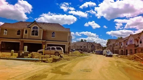 New Condominiums Under Construction Stock Footage 111682244