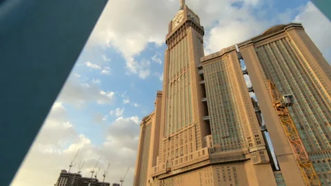 New construction at Clock tower of Mecca, Mecca, Saudi Arabia Stock Footage 147590564