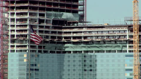 New Construction, High Rise Building, Downtown Los Angeles Stock Footage 34513655