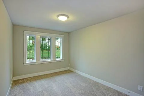 New construction home interior features Empty room with pale green walls pain Stock Photos