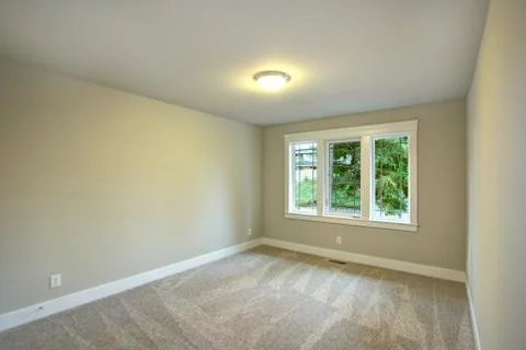 New construction home interior features Empty room with pale green walls pain Stock Photos