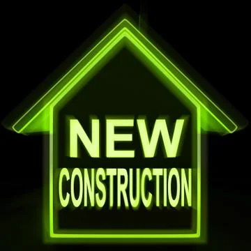 New construction home shows recent building or development Ilustración de archivo