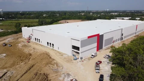 New construction of industrial facility Stock Footage 158895865