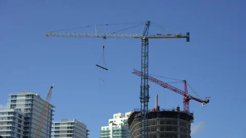 New construction site of developing residence in American urban area. Industrial Video stock 254486300