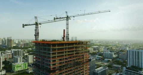 New construction site of developing residense in american urban area. Industrial Video stock 249961152