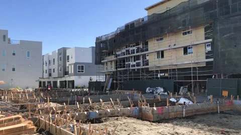 New construction wide 3 库存影片 154383231