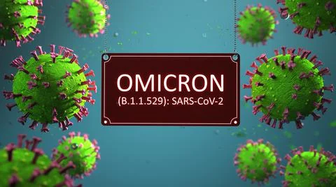 New Corona Virus Omicron Stock Illustration