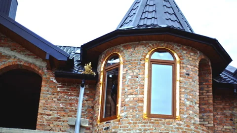 New cottage two-storey house. Stock Footage 90807199