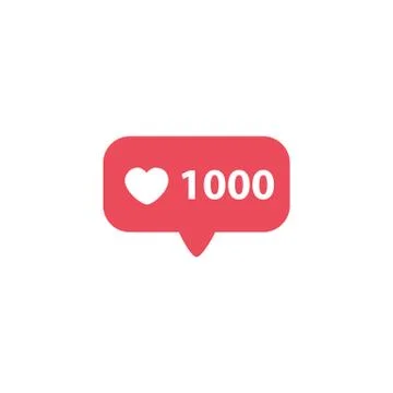 New Counter Notification Icon, pink color. 1000 likes icon. Instagram 1000 li イラスト素材