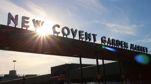 New Covent Garden Market Entrance Sign Stock Footage