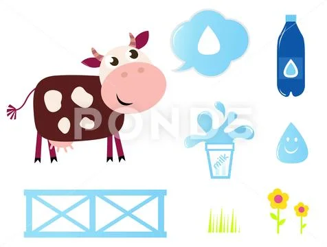 New Cow and Iconography in our Designers shop Stock Illustration
