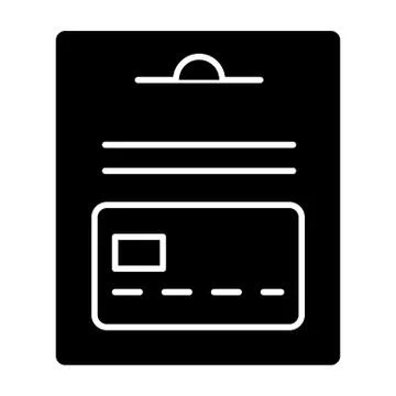 New credit card solid icon. Document and credit card vector illustration Illustrazione stock