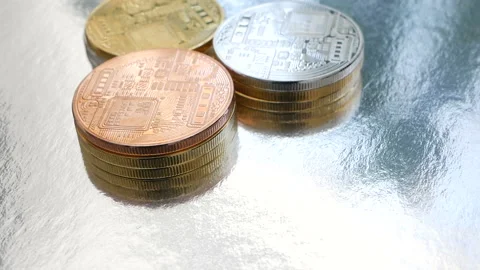 New Cryptocurrency coin Blockchain technology Stock Footage 97309147