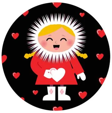 New cute little Emo / Eskimo Kid Illustrazione stock