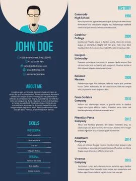 New cv resume template Stock Illustration