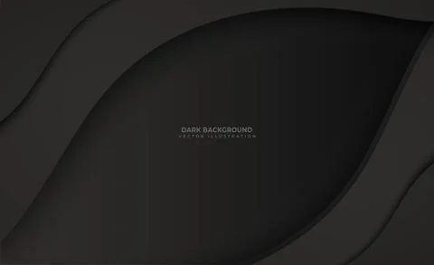 New Dark abstract background with wavy shapes Stock Illustration