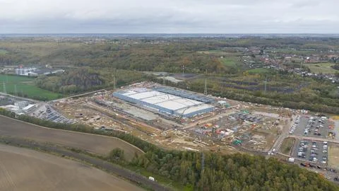 New data center for Cloud services and AI infrastructure in Farciennes, Belgium Stock Photos