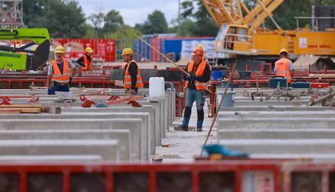 New data center on site of former East German lignite-fired power plant in Lubbe Stock Photos
