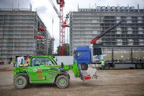 New data center on site of former East German lignite-fired power plant in Lubbe Stock Photos