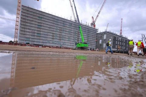 New data center on site of former East German lignite-fired power plant in Lubbe Stock Photos