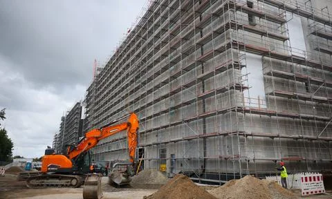 New data center on site of former East German lignite-fired power plant in Lubbe Stock Photos
