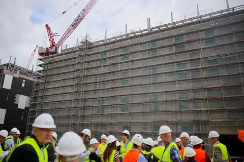New data center on site of former East German lignite-fired power plant in Lubbe Stock Photos