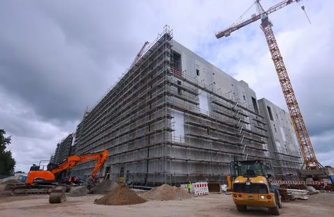 New data center on site of former East German lignite-fired power plant in Lubbe Stock Photos