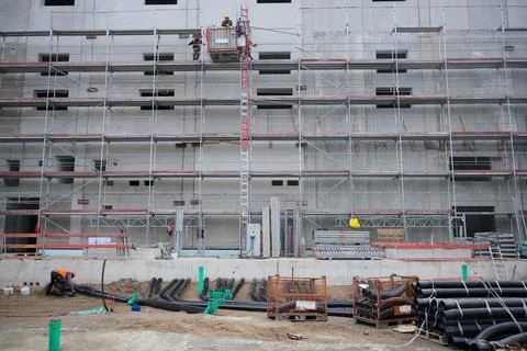 New data center on site of former East German lignite-fired power plant in Lubbe Stock Photos