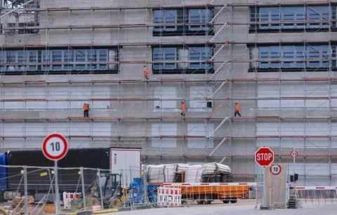 New data center on site of former East German lignite-fired power plant in Lubbe Stock Photos