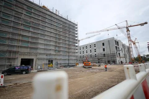 New data center on site of former East German lignite-fired power plant in Lubbe Stock Photos