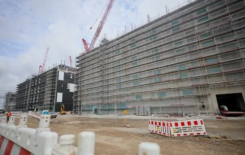 New data center on site of former East German lignite-fired power plant in Lubbe Stock Photos