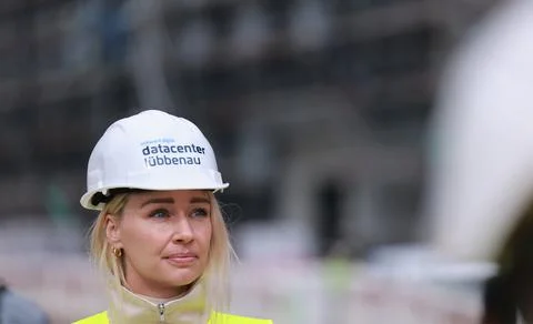 New data center on site of former East German lignite-fired power plant in Lubbe Stock Photos