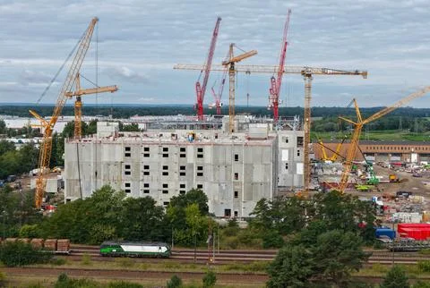 New data center on site of former East German lignite-fired power plant in Lubbe Stock Photos