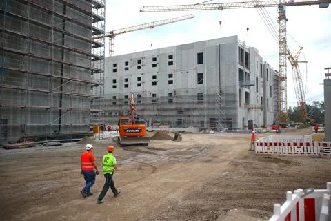 New data center on site of former East German lignite-fired power plant in Lubbe Stock Photos