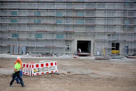 New data center on site of former East German lignite-fired power plant in Lubbe Stock Photos