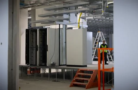 New data center on site of former East German lignite-fired power plant in Lubbe Stock Photos