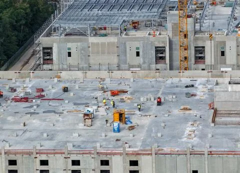 New data center on site of former East German lignite-fired power plant in Lubbe Stock Photos