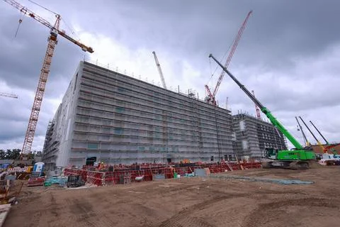 New data center on site of former East German lignite-fired power plant in Lubbe Stock Photos