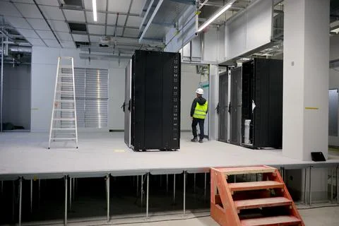 New data center on site of former East German lignite-fired power plant in Lubbe Stock Photos