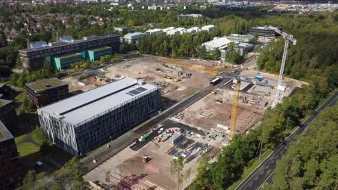 New Data Center Under Construction in Erlangen, Germany 스톡 동영상 346650017
