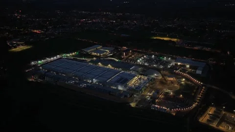 New data center in Waltham Cross, to help power the UK AI economy. Stock Footage 320801546