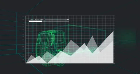 New data driving plot panel updating, peaks varying and progress bar moving, Video stock 329904330