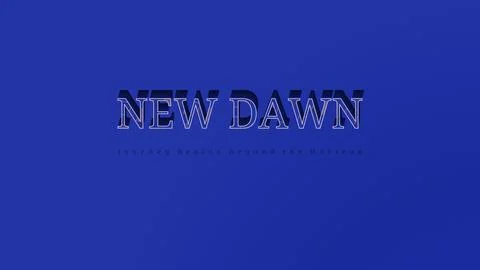 NEW DAWN white background text mask with contour stacked depth shadow Stock Illustration