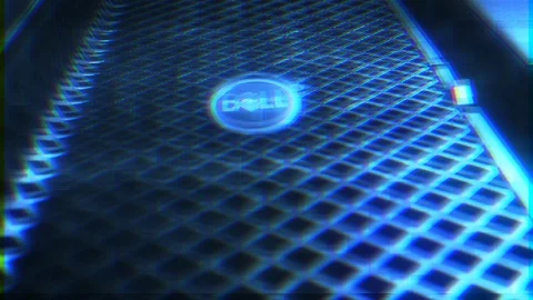 New Dell Precision computer workstation digital glitch Stock Footage 112811406